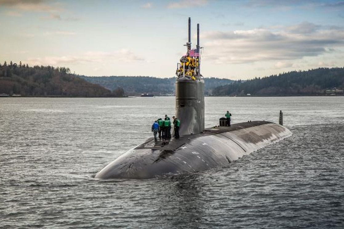 A U.S. nuclear-powered submarine damaged in a collision with an unknown object thumbnail